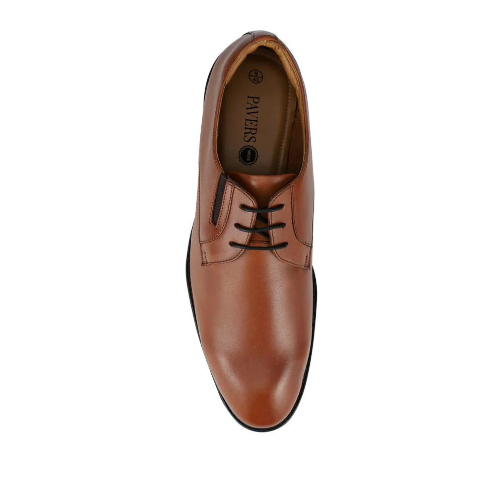 Wide Fit Smart Leather Lace-Up Shoes - PRFEM42008 / 328 303 - Tan - Image 4