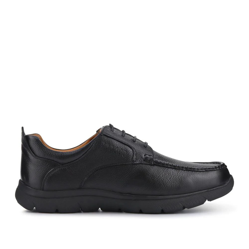 Wide Fit Smart Leather Shoes - PERFO41004 / 327 382 - Black - Image 2