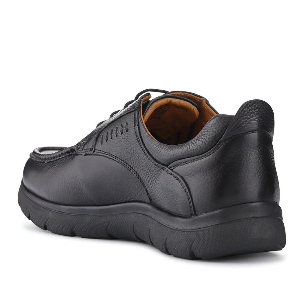 Wide Fit Smart Leather Shoes - PERFO41004 / 327 382 - Black - Image 3