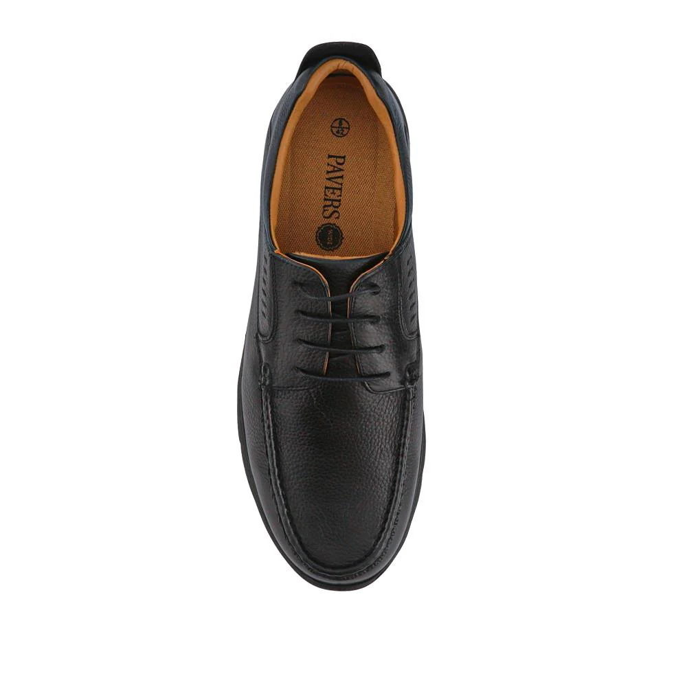 Wide Fit Smart Leather Shoes - PERFO41004 / 327 382 - Black - Image 6