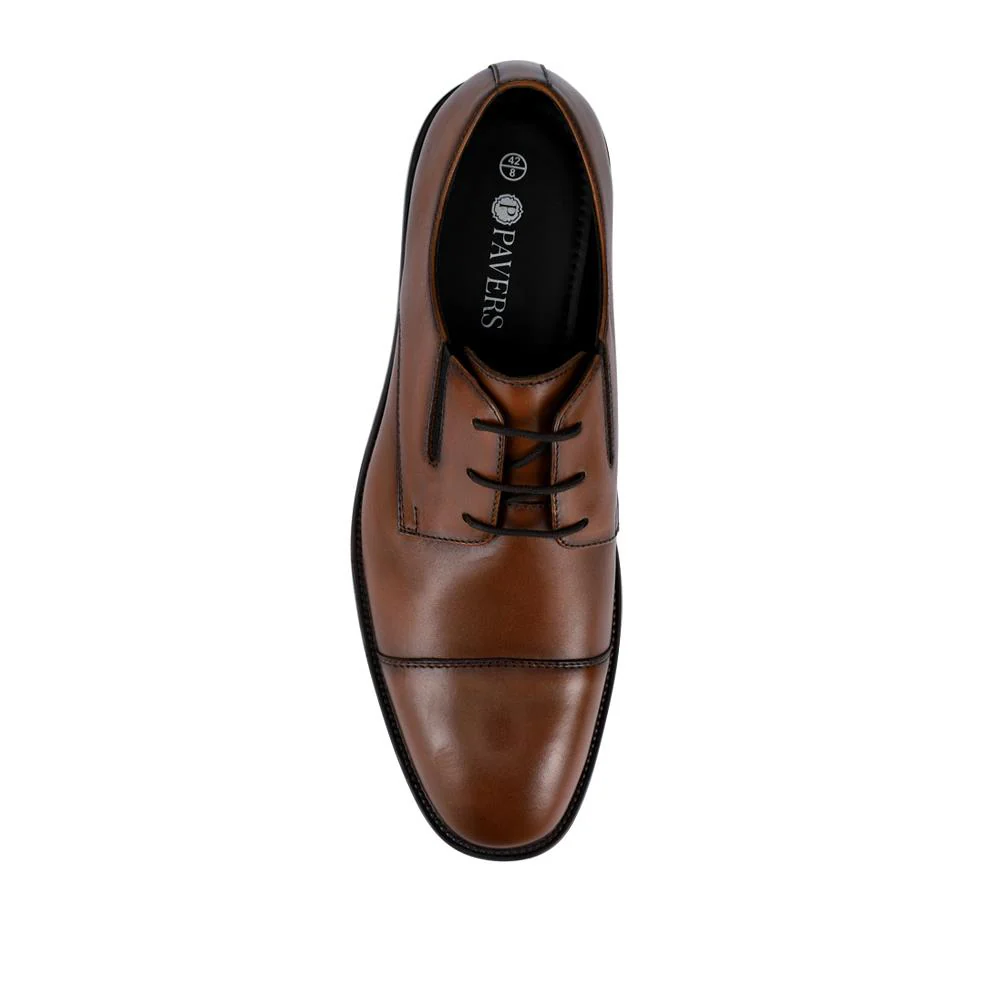 Wide Fit Smart Leather Toe-Cap Shoes - JFOOT42025 / 328 189 - Brown - Image 5