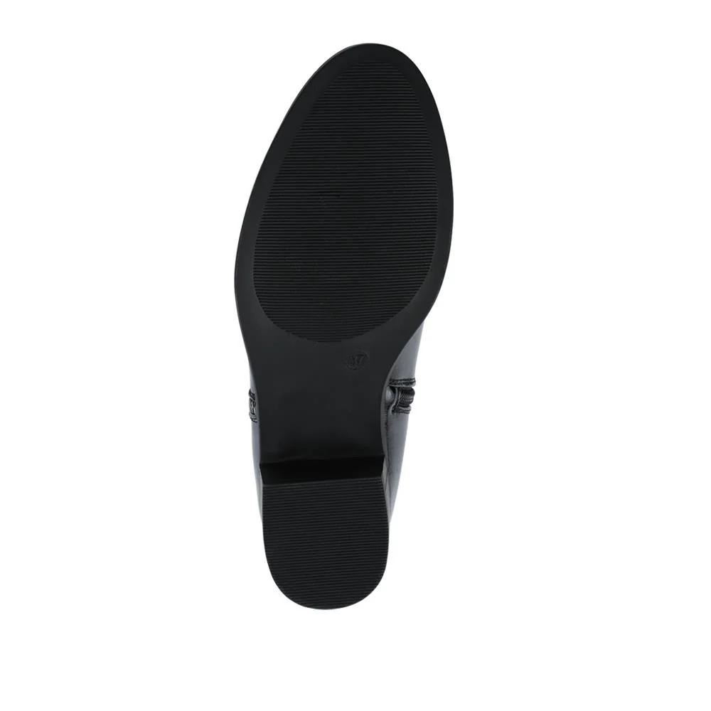 Wide Fit Smart Zip Up Ankle Boots - WOIL42015 / 328 132 - Black Patent - Image 7