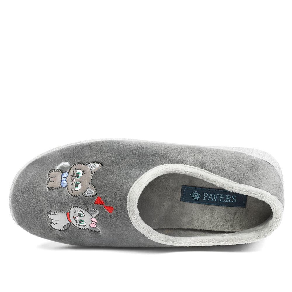 Wide Fit Soft Full Cat Slippers - KOY42002 / 328 258 - Grey - Image 4