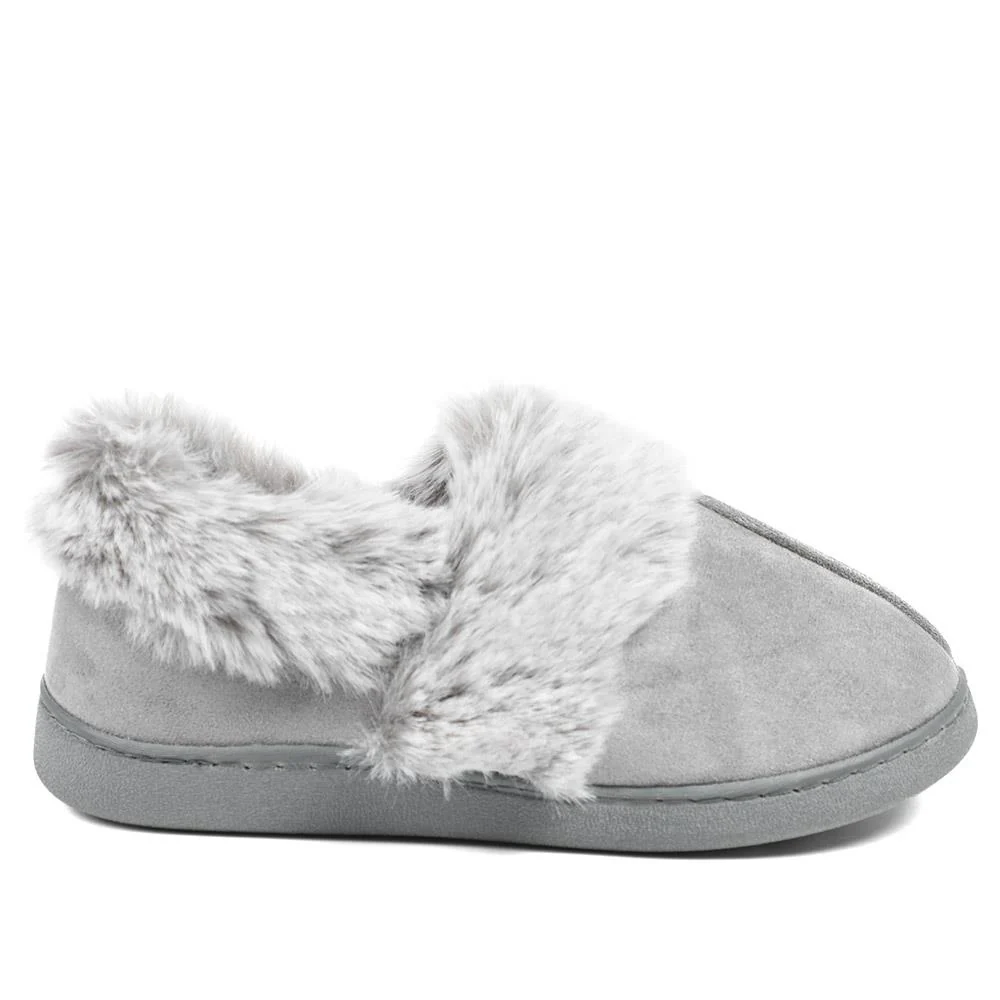 Wide Fit Soft Full Slippers - GALOP42015 / 328 608 - Grey - Image 2