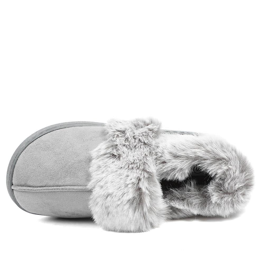 Wide Fit Soft Full Slippers - GALOP42015 / 328 608 - Grey - Image 4