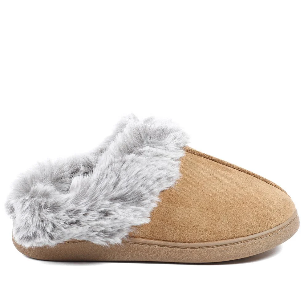 Wide Fit Soft Mule Slippers - GALOP42017 / 328 610 - Chestnut - Image 2