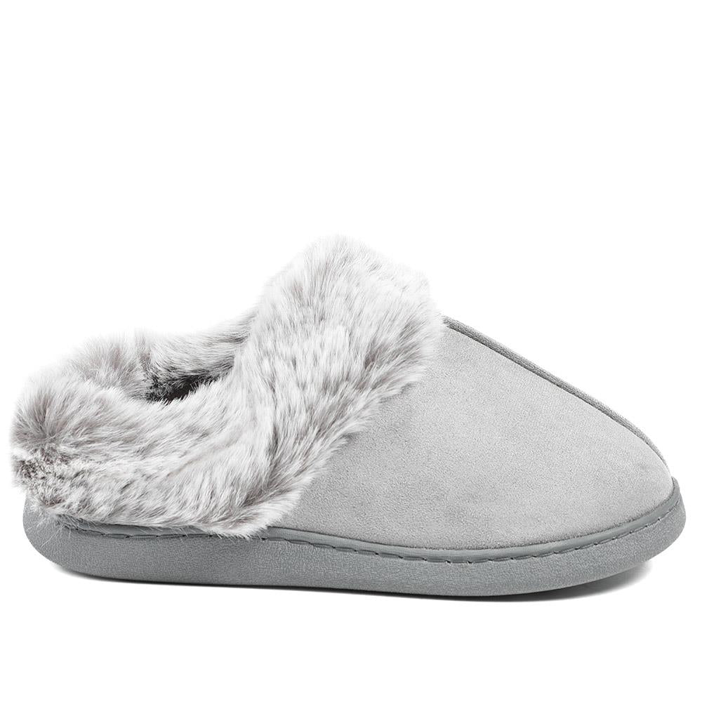 Wide Fit Soft Mule Slippers - GALOP42017 / 328 610 - Grey - Image 2