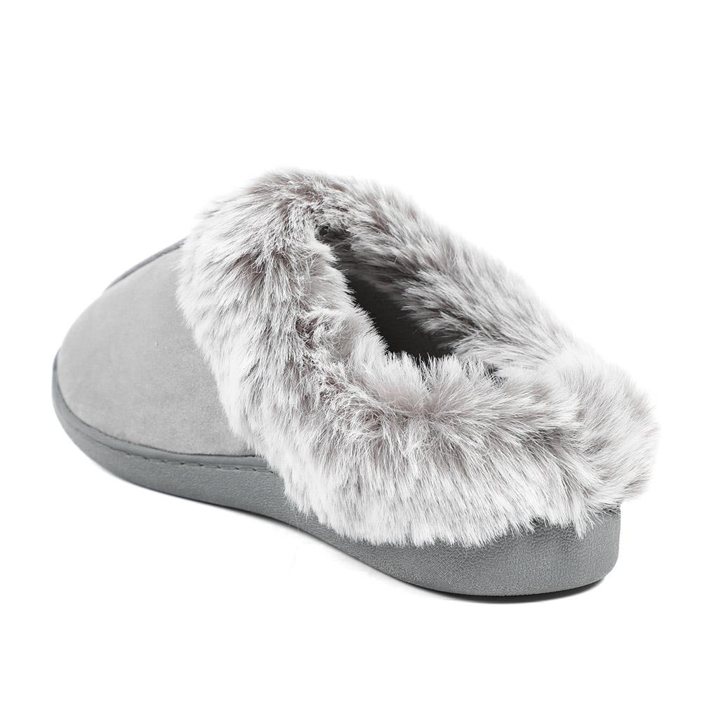 Wide Fit Soft Mule Slippers - GALOP42017 / 328 610 - Grey - Image 3