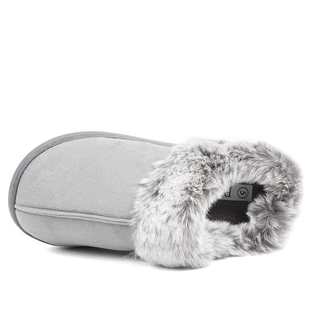 Wide Fit Soft Mule Slippers - GALOP42017 / 328 610 - Grey - Image 4