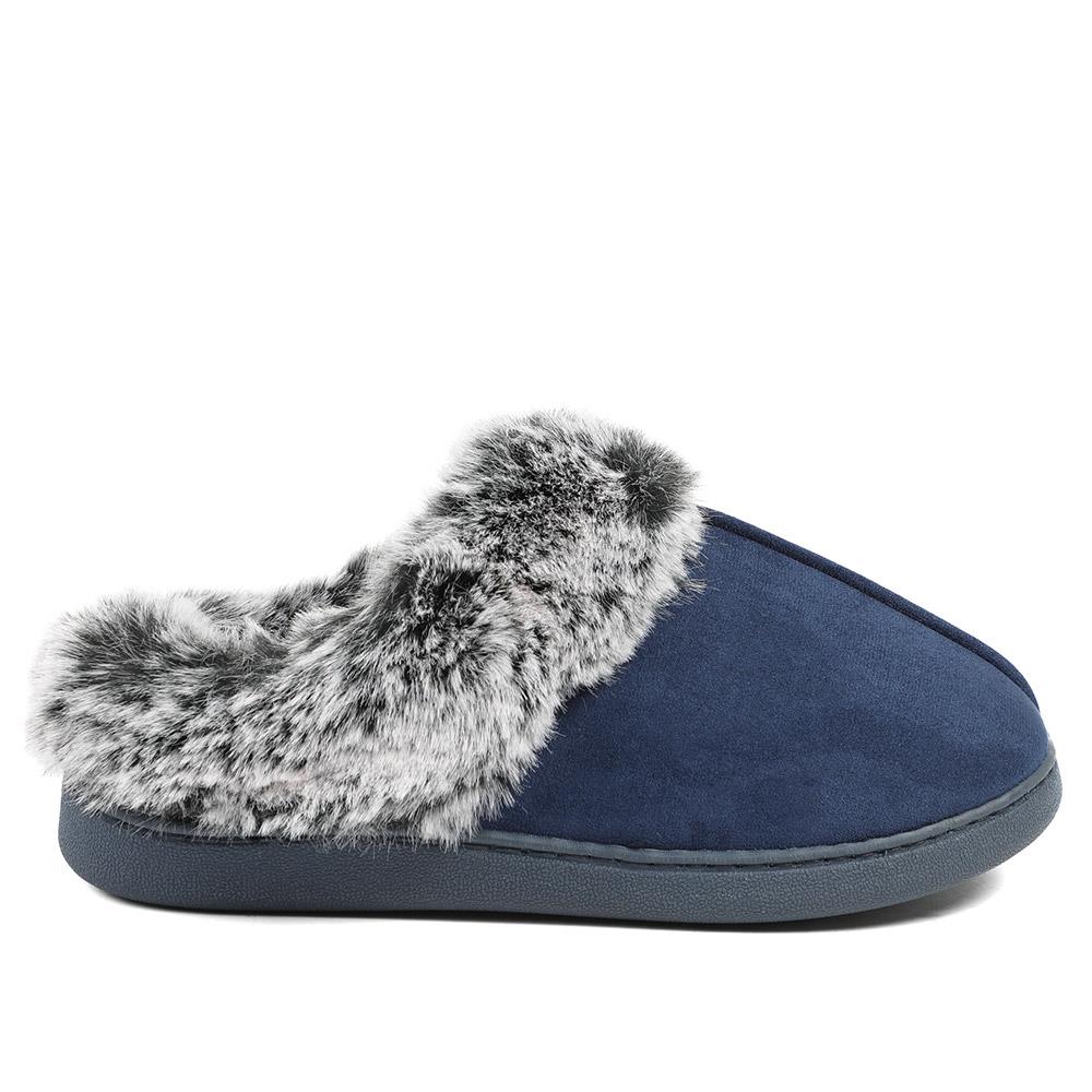 Wide Fit Soft Mule Slippers - GALOP42017 / 328 610 - Navy - Image 2