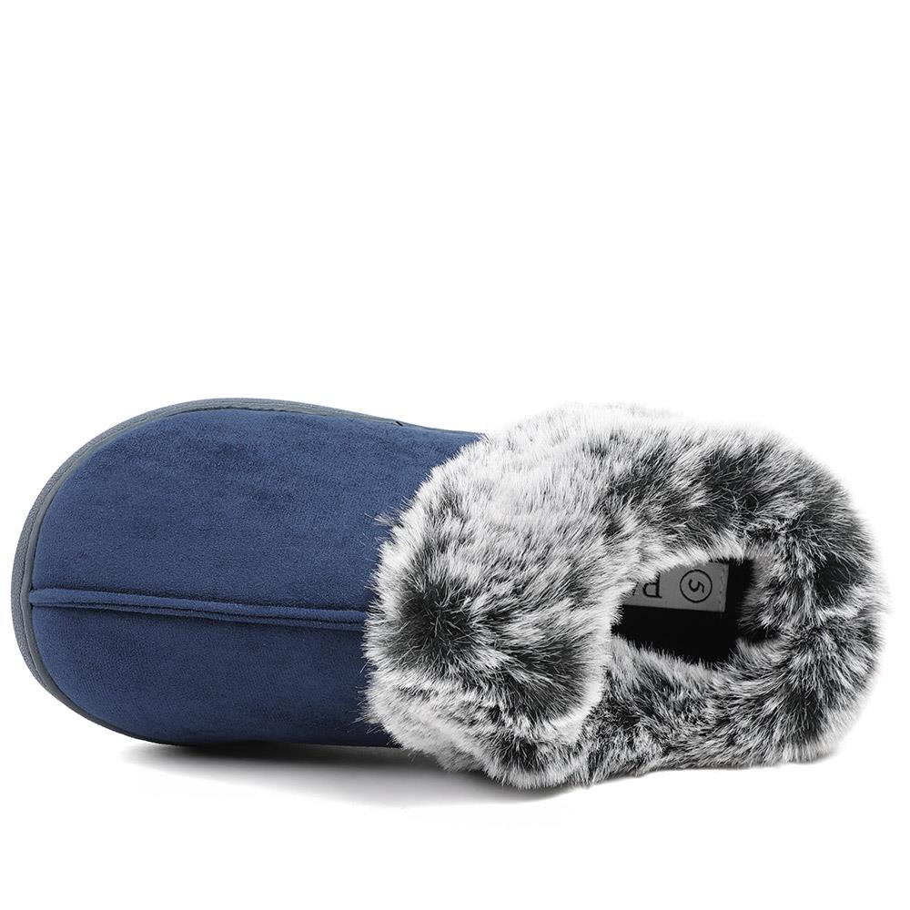 Wide Fit Soft Mule Slippers - GALOP42017 / 328 610 - Navy - Image 4