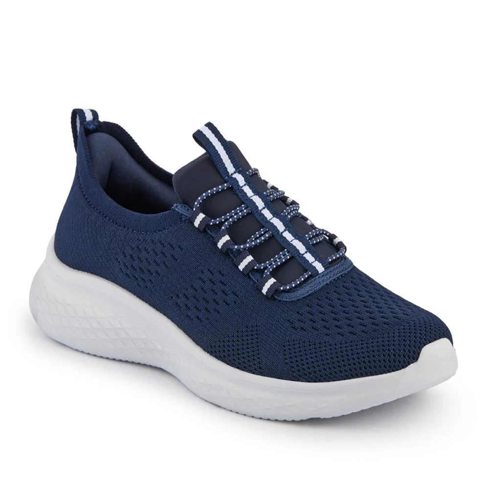 Wide Fit Easy Step In Bungee Lace Trainers - BRK42002 / 328 108 - Navy