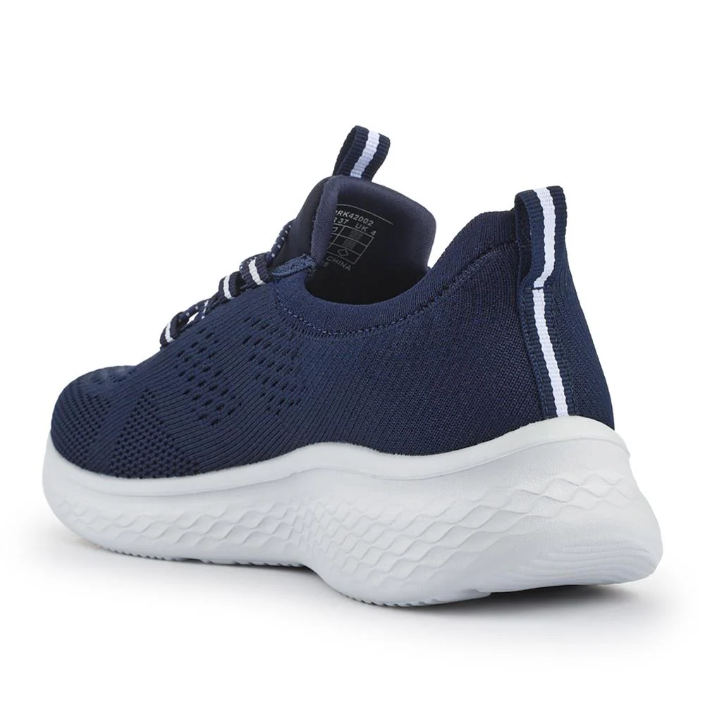 Wide Fit Easy Step In Bungee Lace Trainers - BRK42002 / 328 108 - Navy - Image 4