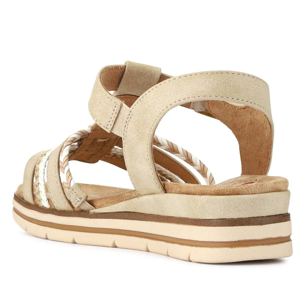 Wide-Fit Strappy Buckle-Up Sandals - RELIF41031 / 326 874 - Beige - Image 5