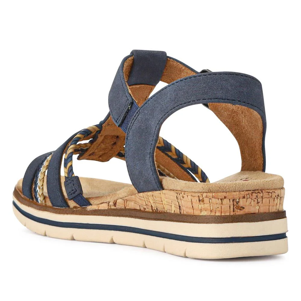 Wide-Fit Strappy Buckle-Up Sandals - RELIF41031 / 326 874 - Navy - Image 4