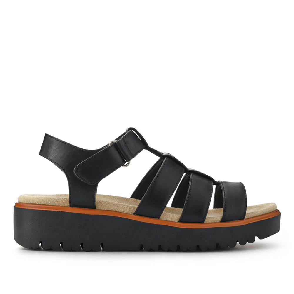 Wide Fit Strappy Sandals - WBINS41090 / 327 437 - Black - Image 3