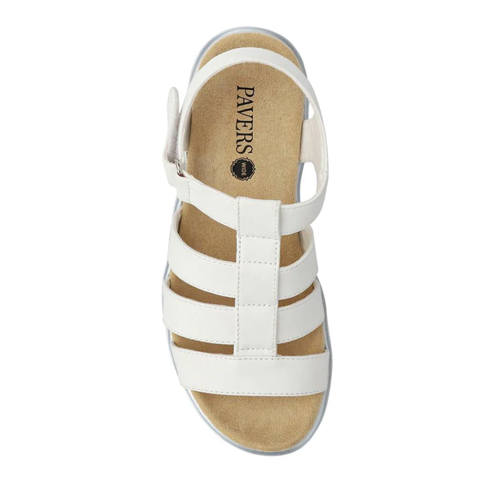 Wide Fit Strappy Sandals - WBINS41090 / 327 437 - White - Image 5