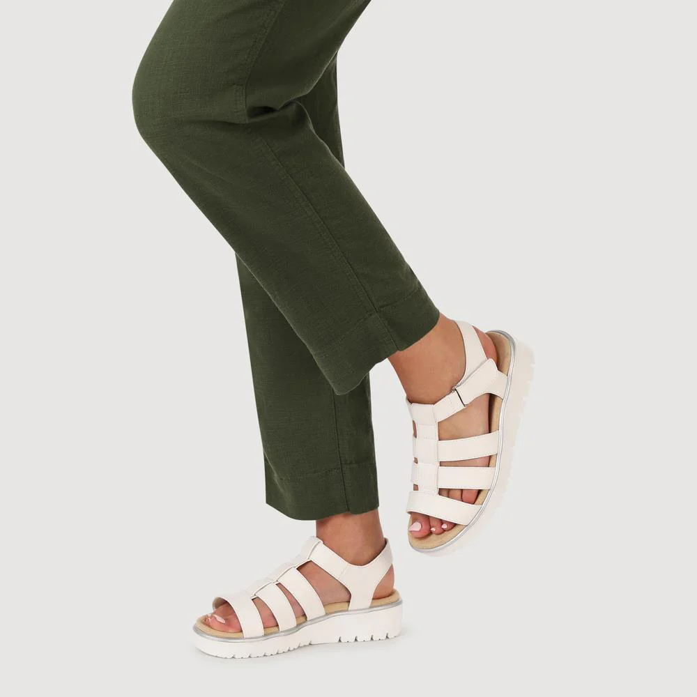 Wide Fit Strappy Sandals - WBINS41090 / 327 437 - White - Image 6