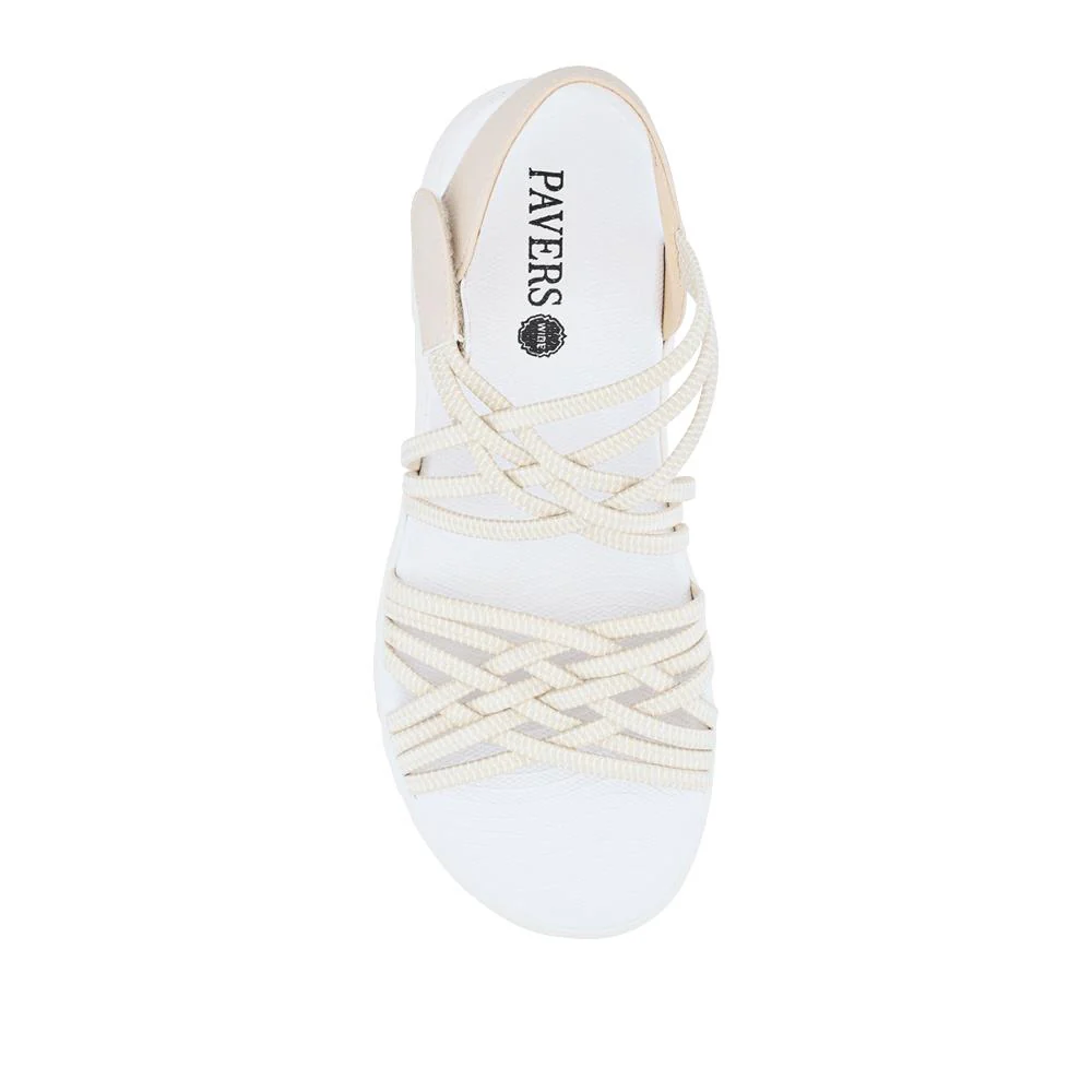 Wide Fit Stretchy Cushioned Sandals - WBINS41089 / 327 328 - Beige - Image 2