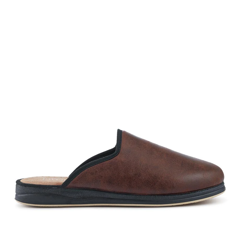Wide Fit Supportive Mule Slippers - QING42028 / 328 280 - Brown - Image 2
