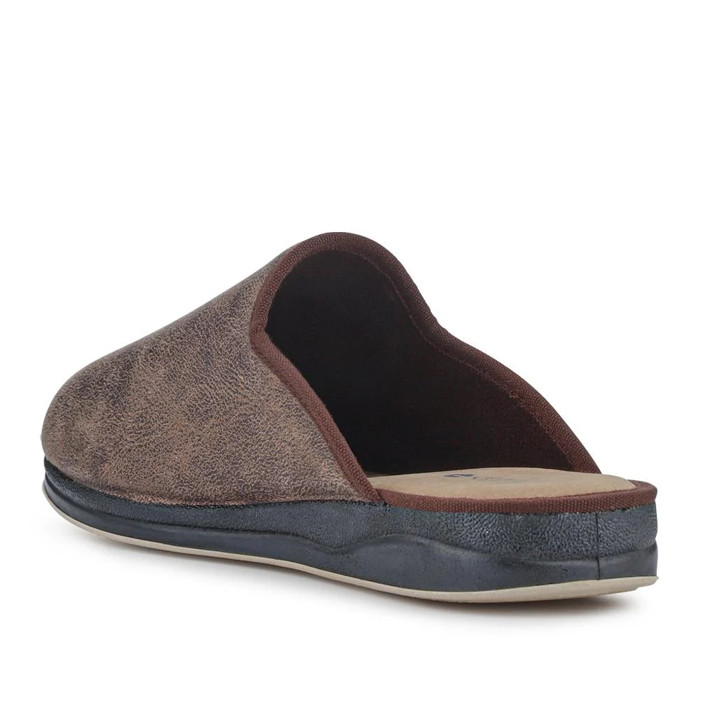 Wide Fit Supportive Mule Slippers - QING42028 / 328 280 - Khaki - Image 3