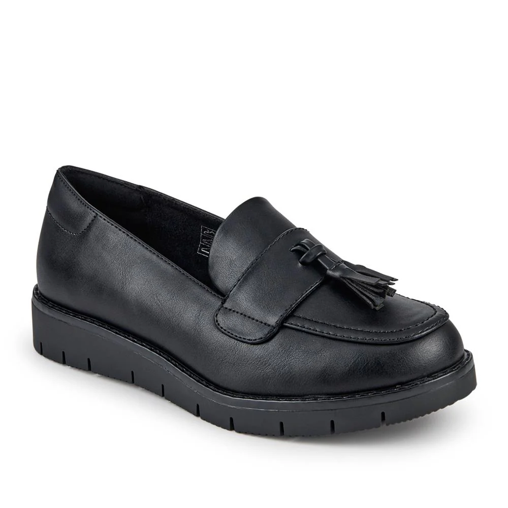Wide Fit Tasselled Chunky Moccasins - WBINS42075 / 327 926 - Black