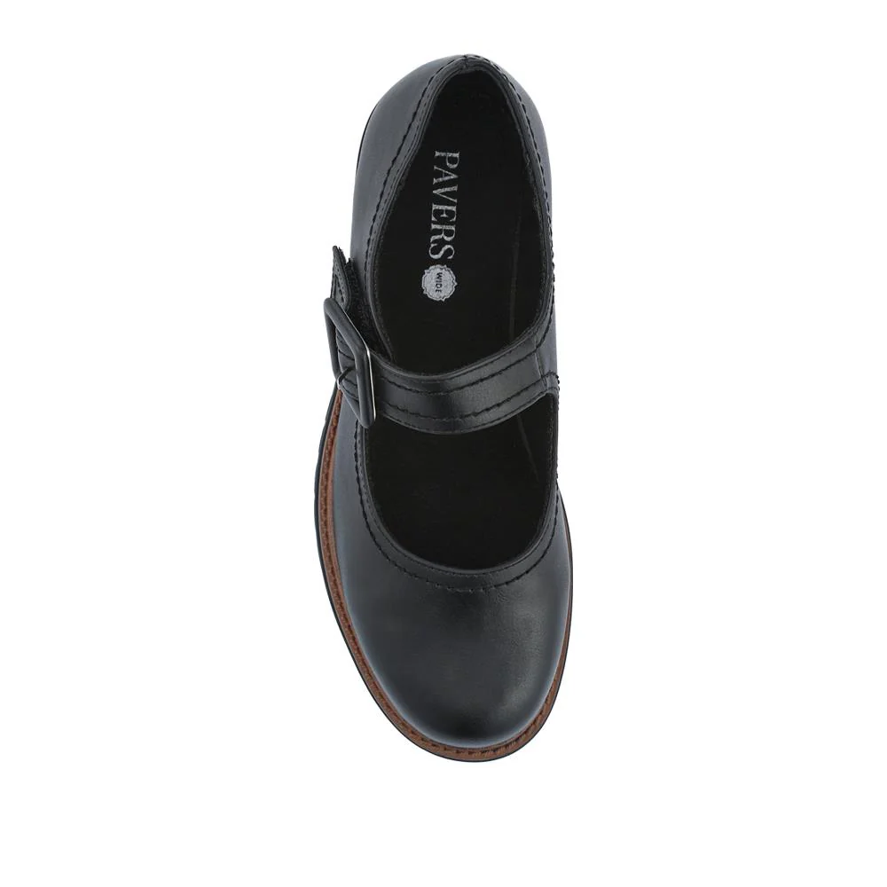 Wide Fit Touch-Fasten Chunky Mary Janes - WBINS42025 / 327 954 - Black - Image 4