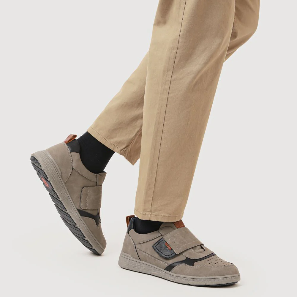 Wide-Fit Touch-Fasten Comfort Shoes - GANG41014 / 327 577 - Grey - Image 5