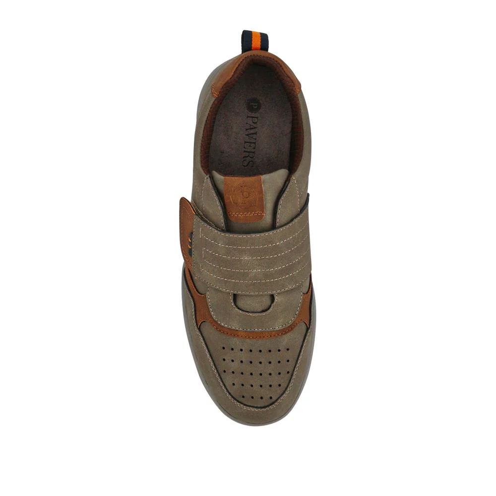 Wide-Fit Touch-Fasten Comfort Shoes - GANG41014 / 327 577 - Khaki - Image 4