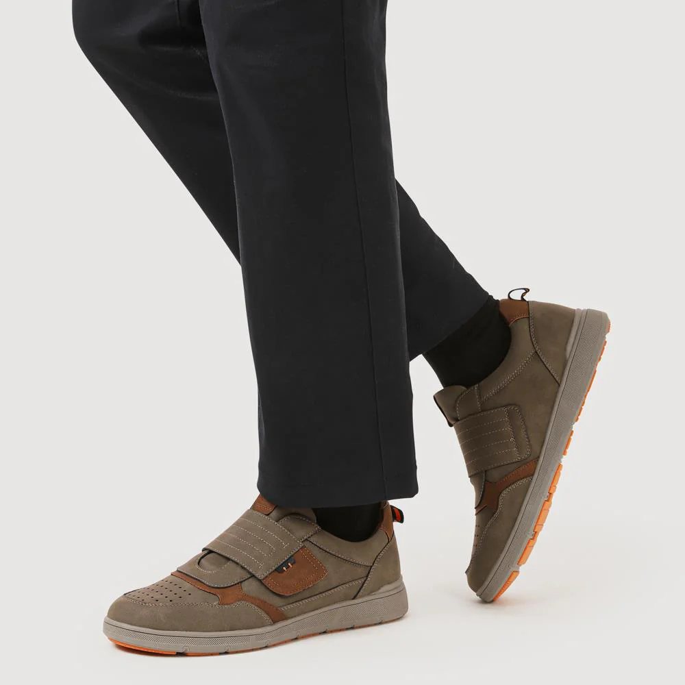 Wide-Fit Touch-Fasten Comfort Shoes - GANG41014 / 327 577 - Khaki - Image 5