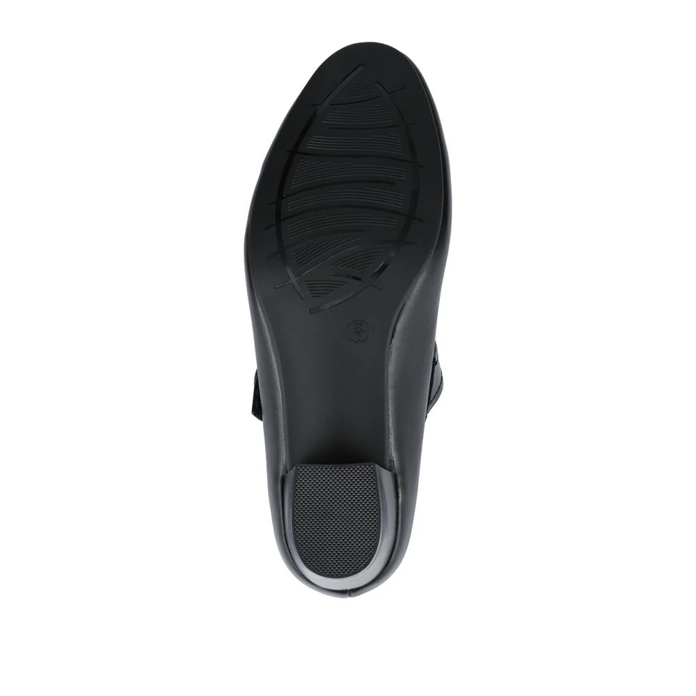 Wide Fit Touch-Fasten Heeled Mary Janes - WK42001 / 327 952 - Black - Image 5