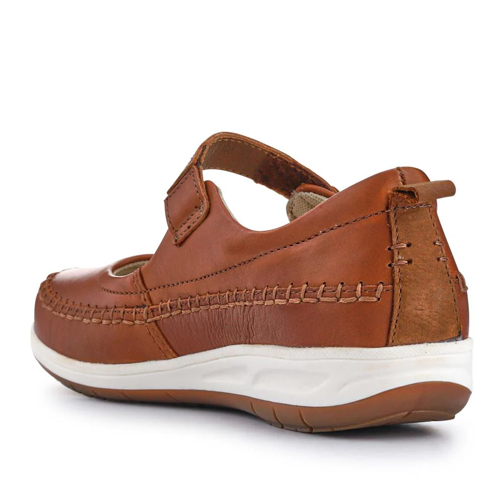 Wide-Fit Touch-Fasten Mary Janes - PARK41031 / 327 061 - Tan - Image 3