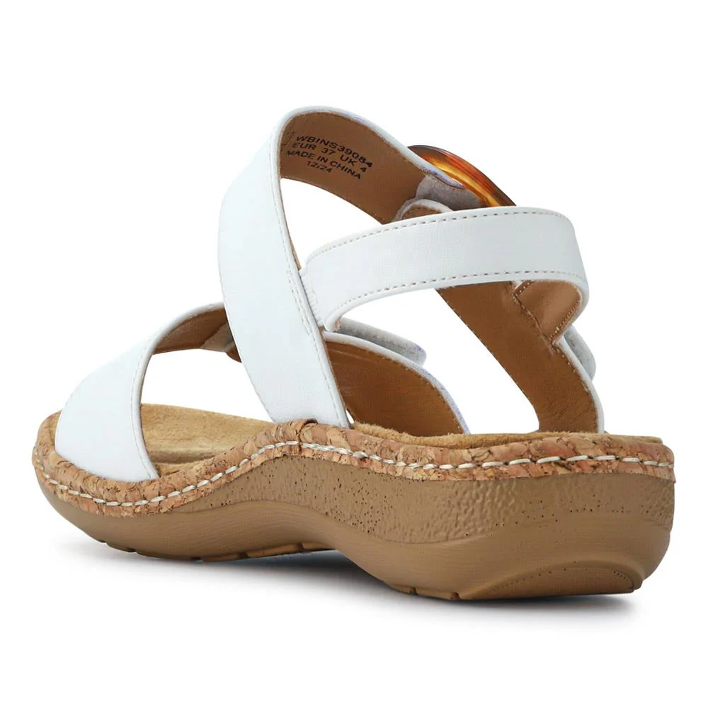 Adjustable Buckle Detail Comfort Sandals - WBINS39084 / 325 249 - White - Image 4