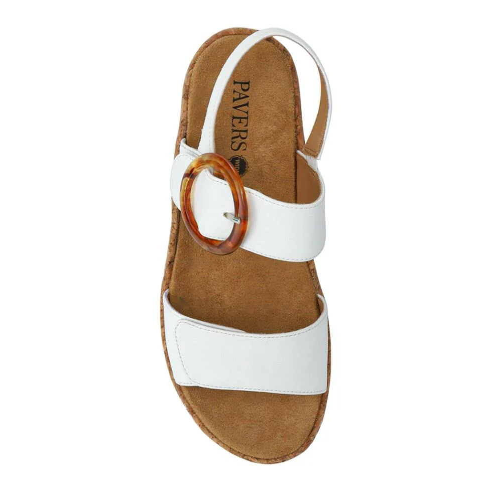 Adjustable Buckle Detail Comfort Sandals - WBINS39084 / 325 249 - White - Image 5