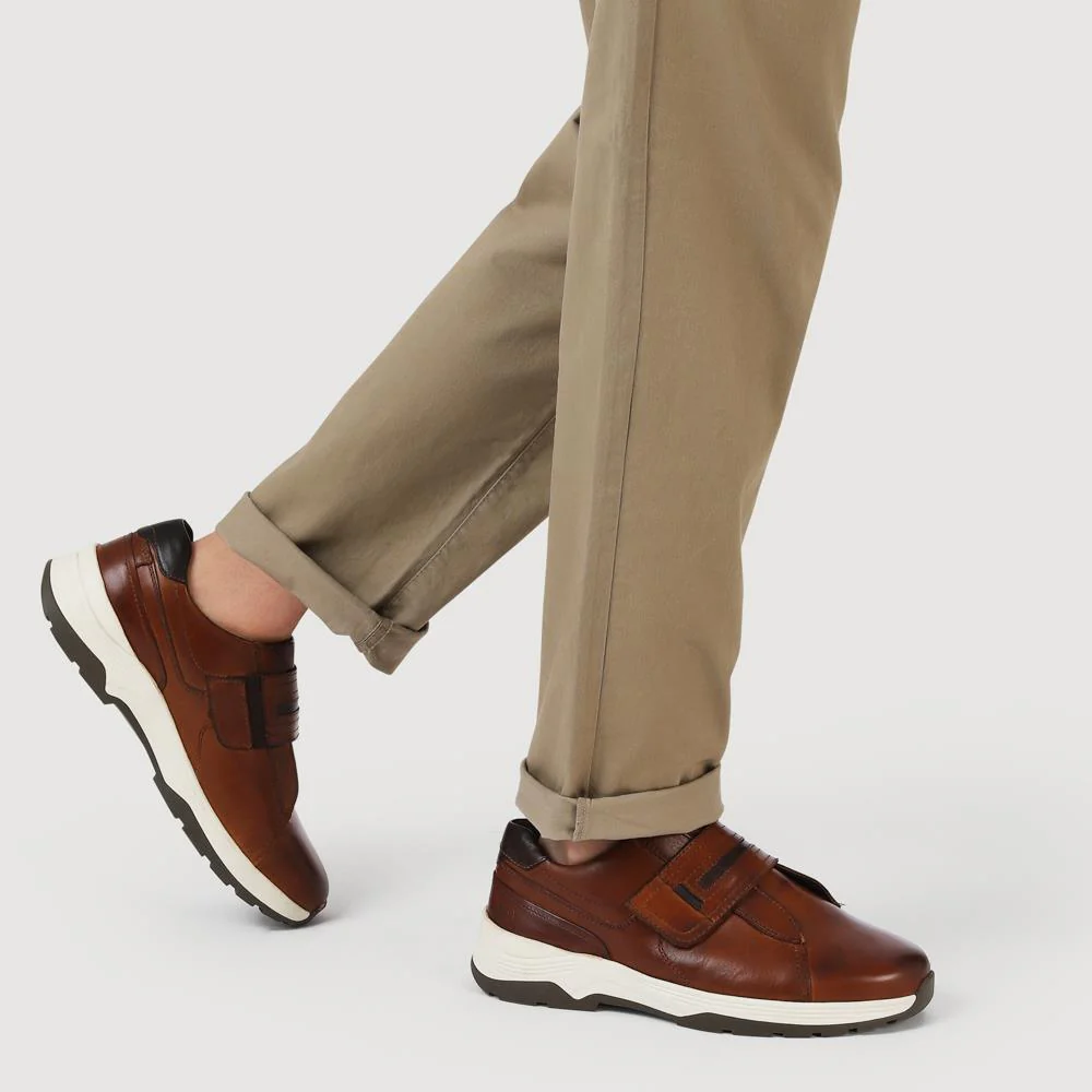 Wide-Fit Touch-Fasten Shoes - CALLUM / 326 961 - Cognac - Image 5