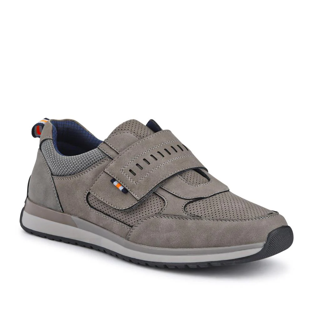 Wide Fit Touch Fasten Trainers - GANG41011 / 327 572 - Grey