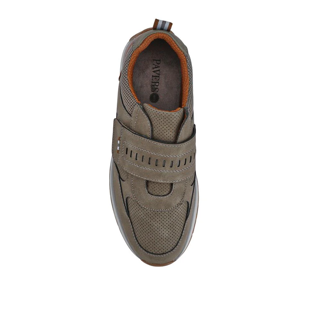 Wide Fit Touch Fasten Trainers - GANG41011 / 327 572 - Khaki - Image 4