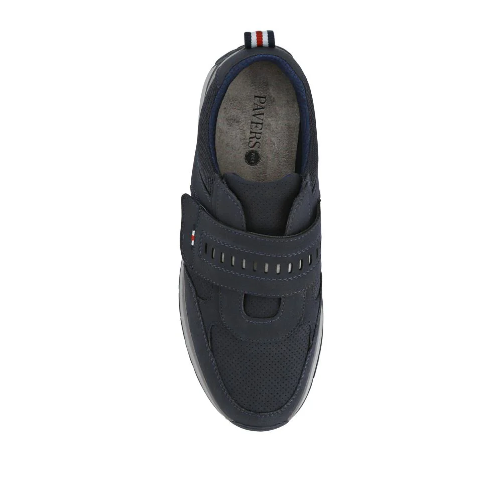 Wide Fit Touch Fasten Trainers - GANG41011 / 327 572 - Navy - Image 4
