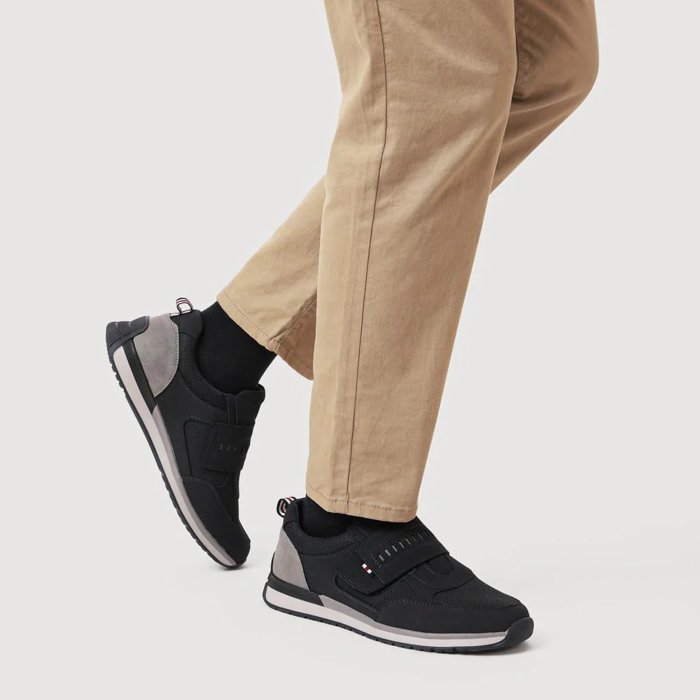 Wide Fit Touch Fasten Trainers - GANG41011 / 327 572 - Navy - Image 5