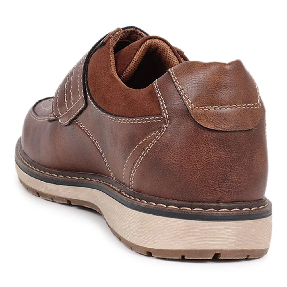 Wide Fit Touch-Fasten Trainers - WBINS40055 / 325 793 - Brown - Image 3