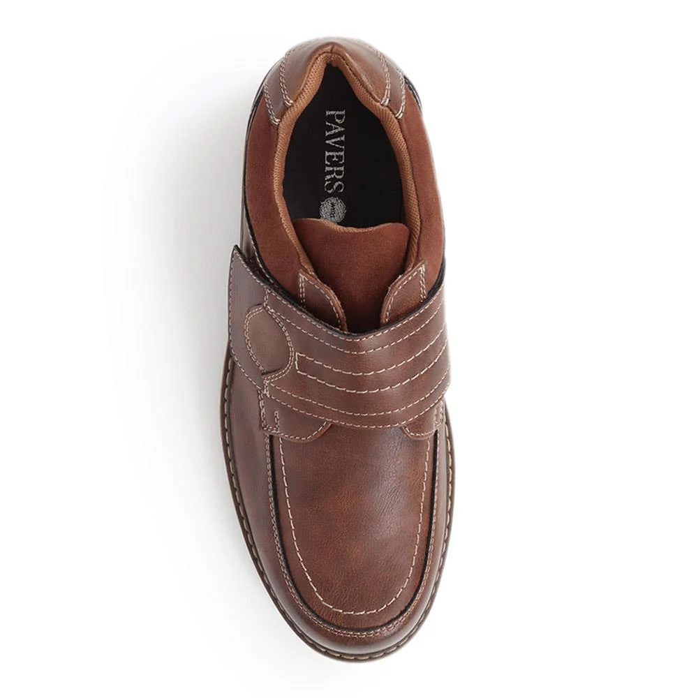 Wide Fit Touch-Fasten Trainers - WBINS40055 / 325 793 - Brown - Image 4