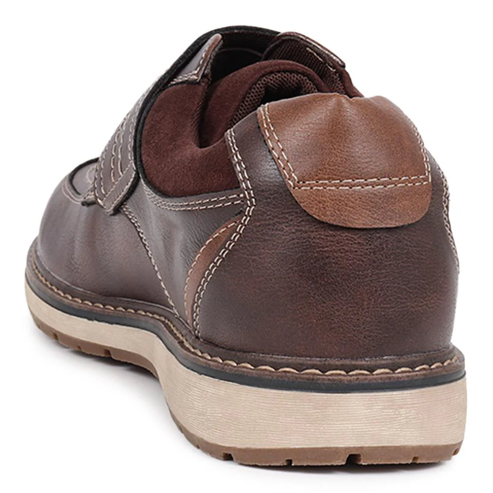 Wide Fit Touch-Fasten Trainers  - WBINS40055 / 325 793 - Dark Brown - Image 3