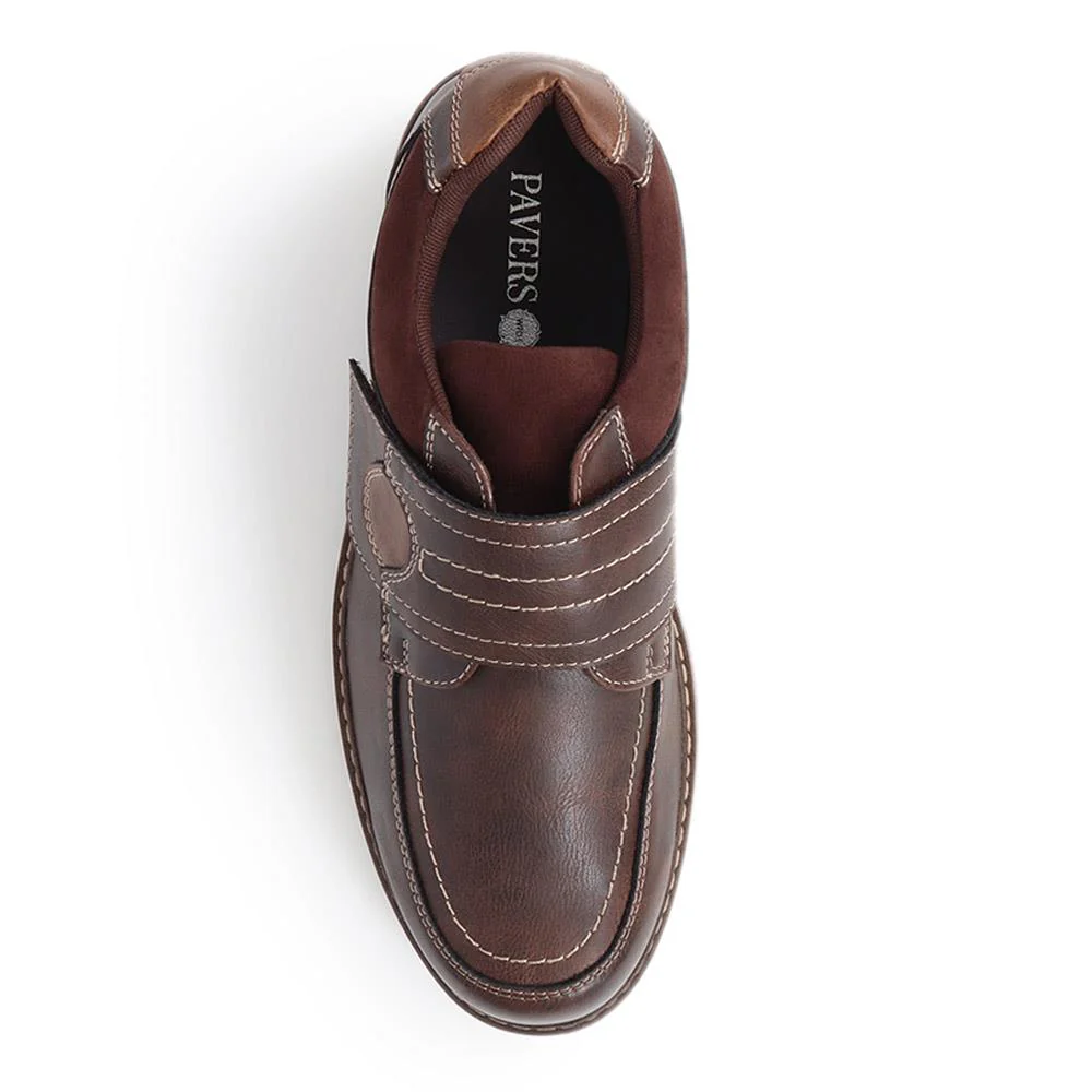 Wide Fit Touch-Fasten Trainers  - WBINS40055 / 325 793 - Dark Brown - Image 4