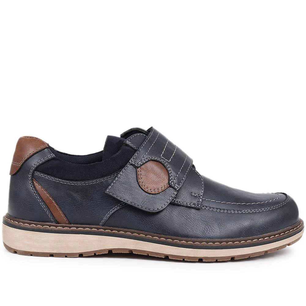 Wide Fit Touch-Fasten Trainers - WBINS40055 / 325 793 - Navy - Image 2