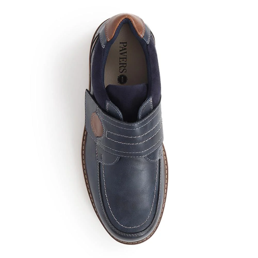 Wide Fit Touch-Fasten Trainers - WBINS40055 / 325 793 - Navy - Image 4