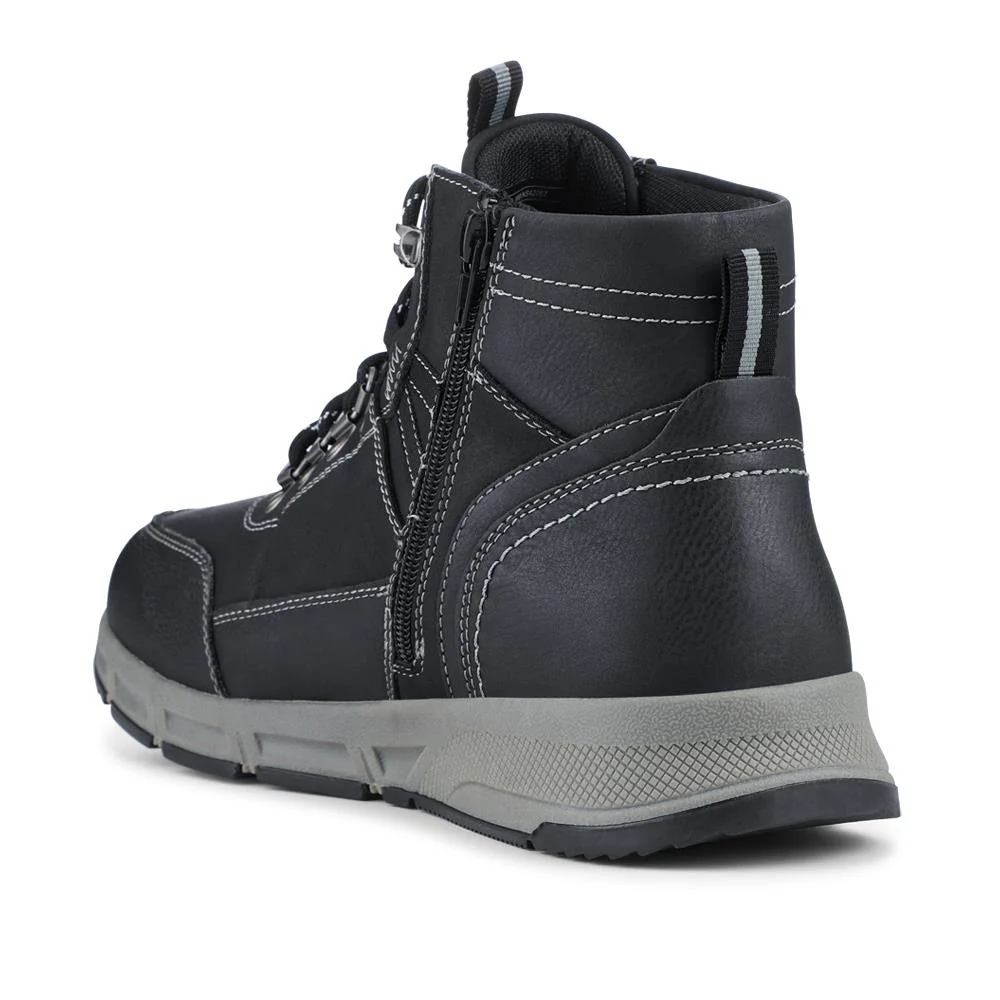 Wide Fit Walking Boots With Bungee Laces - WBINS42067 / 327 869 - Black - Image 3