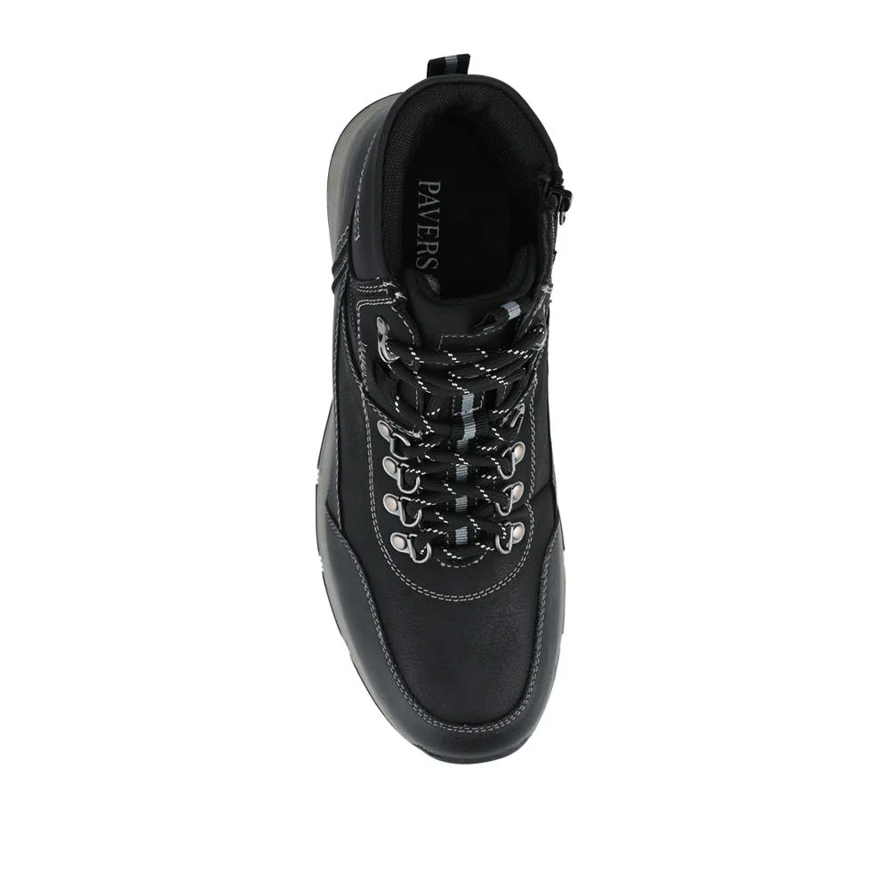 Wide Fit Walking Boots With Bungee Laces - WBINS42067 / 327 869 - Black - Image 4