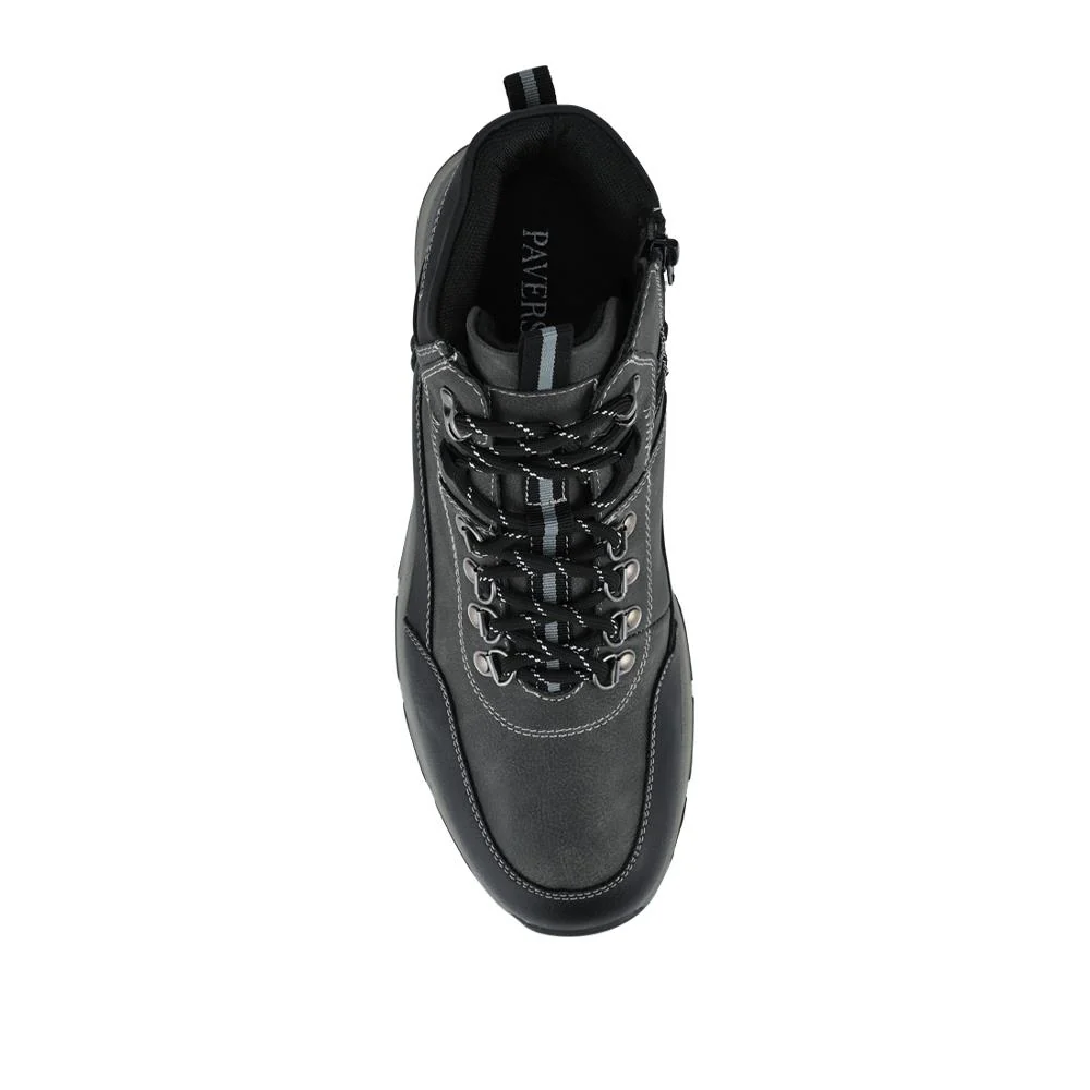 Wide Fit Walking Boots With Bungee Laces - WBINS42067 / 327 869 - Grey - Image 4
