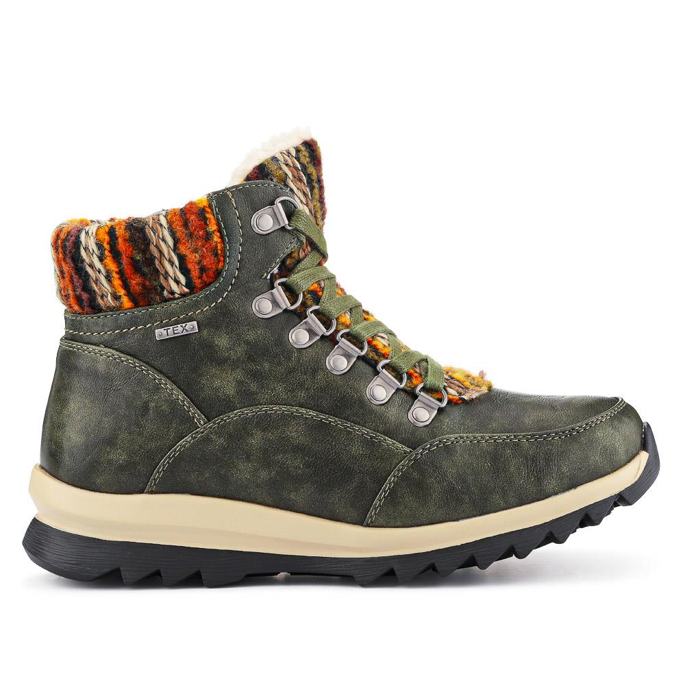 Wide-Fit Warm Ankle Boots - WBINS40213 / 326 404 - Khaki - Image 2