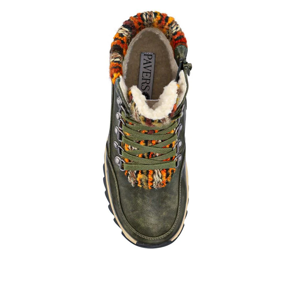 Wide-Fit Warm Ankle Boots - WBINS40213 / 326 404 - Khaki - Image 4